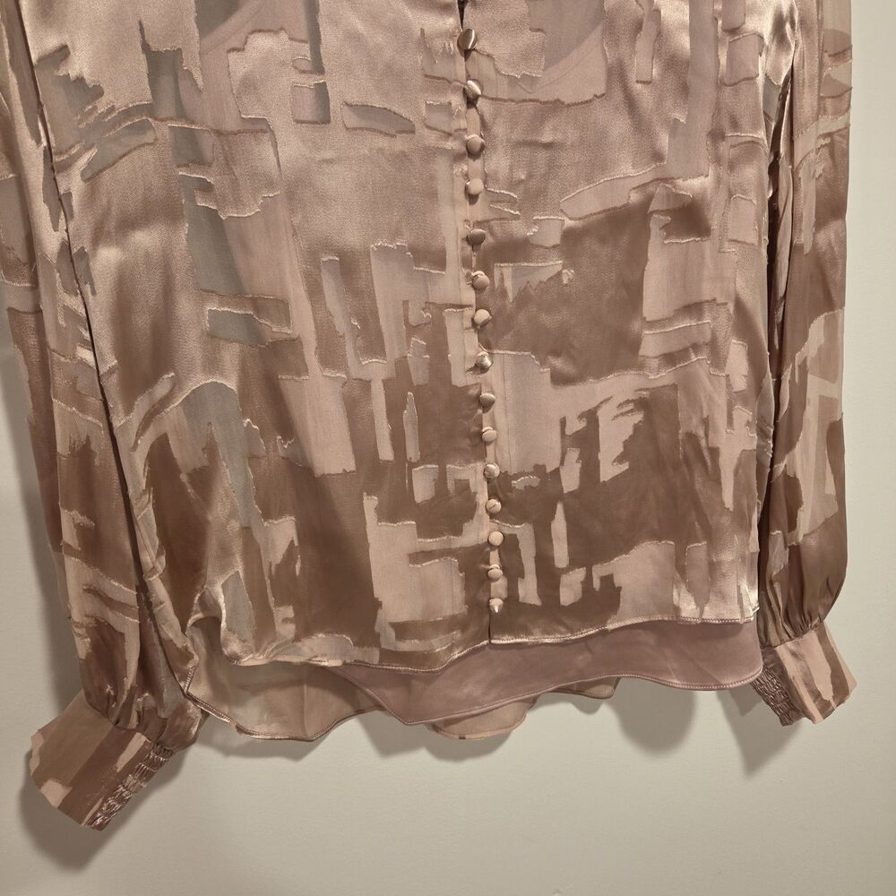 White House Black Market Silk Blend Burnout Blouse Cami Set Small Blush Pink Y2K - Picture 4 of 13